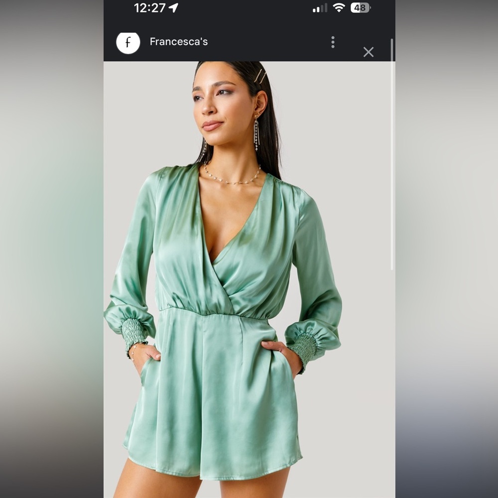 NWT! Francesca’s Sage Romper